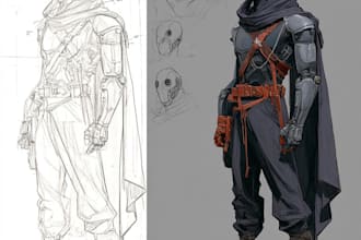 create scifi, fantasy, superhero character design