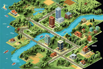 draw a unique vector or isometric map