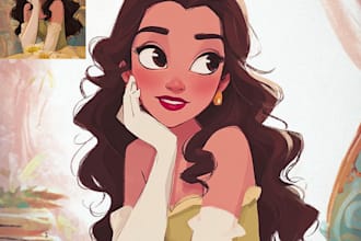 design a disney cartoon portrait art for you