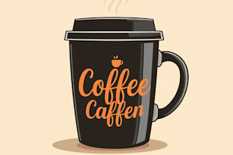 create a custom coffee mug design or coffee cup design