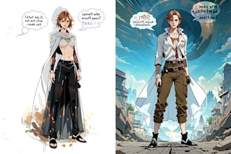 make an design and illustration of comic character