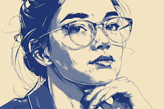 create a portrait print linocut style digital art