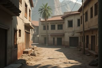 create cinematic 3d environment video with realistic lighting