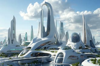 design amazing science fiction city, cyberpunk futuristic city