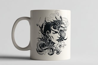 do a custom coffee mug design or coffee cup design