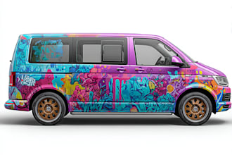 draw car wrap design, vehicle wrap design, van wrap design