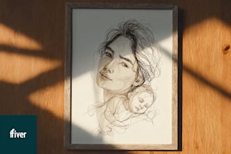 make scribble art, abstract line portrait
