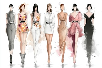 draw fashion illustration and sketches