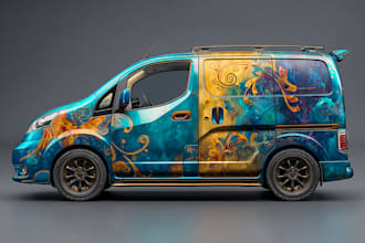 make a car wrap design, vehicle wrap design, van wrap design