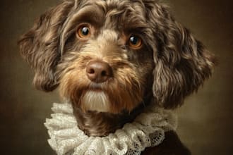turn your dog, cat or any pet portrait into digital painting