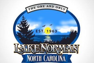 design a custom lake logo for your resort, camp, or outdoor brand