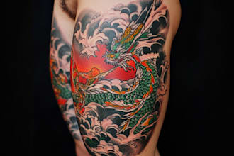 create a tattoo design in japanese style