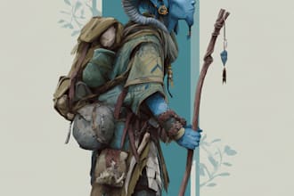 design fantasy unique and colorful characters and sprites