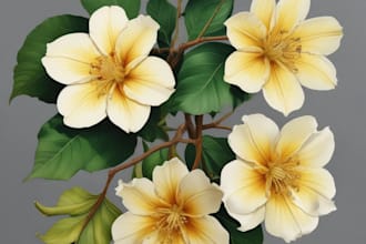 draw vector botanical illustrations of plants and flowers