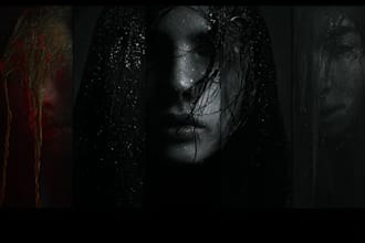 paint digital realistic or abstract dark art portraits