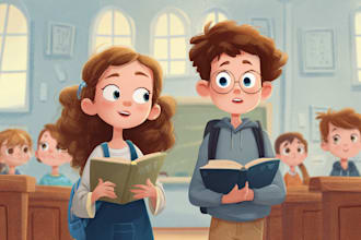 design awesome children book cover illustrations for you