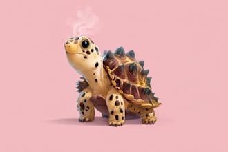 illustrate animals in a cute cartoon style