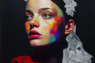 paint expressive colorful abstract portraits