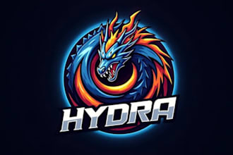 design hydra dragon mascot logo with express delivery