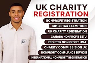 register your UK, US, or canada nonprofit, cio, or 501c3 for compliance