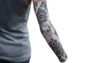 create sleeve tattoo design in geometric style