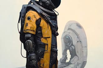 design 2d sci fi mech, robot and creature concept models