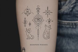 make minimalist line art tattoo design