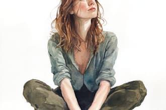 draw a digital watercolor painting