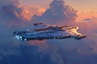 design spaceship sci fi illustration and sci fi art