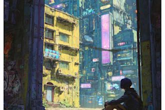 do science fiction city, cyberpunk concept art illustration