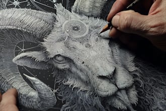 create a detailed dark art illustration for you