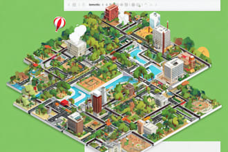draw a unique vector or isometric map