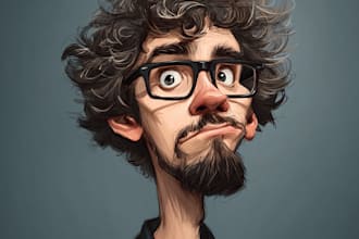 draw a funny cartoon caricature portrait caricature