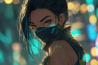 design anime, high quality ai cyberpunk art with
