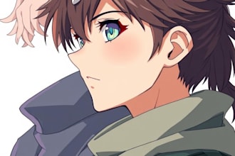 draw anime and game style characters art