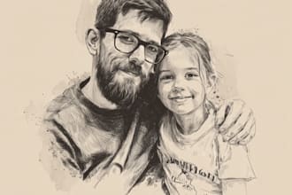 draw friendship portrait and family portrait