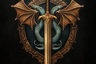 design fantasy game logo with cool unique magic style