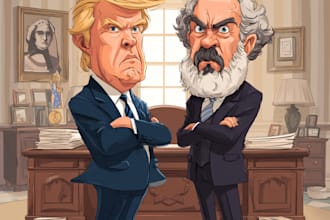 create political and editorial cartoon