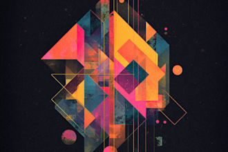create abstract geometric digital art