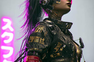 make a cyberpunk character art