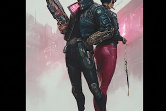 make a cyberpunk character art