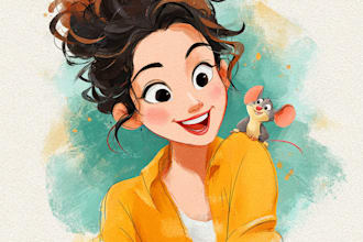 draw cute disney cartoon portrait