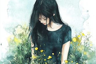 designs custom watercolor illustrations
