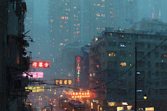 making a cyberpunk futuristic city art