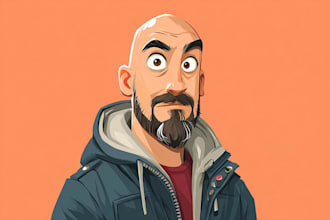 draw a vector 2d character, cartoon character