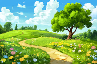 create a custom 2d environment greenscreen background art