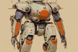create illustration, fantasy sci fi character design