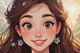 draw you a beautiful portrait in disney cartoon