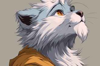 draw furry art, fursona, original furry character