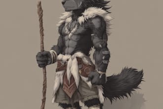 draw furry reference sheet, fursona character, anthro oc